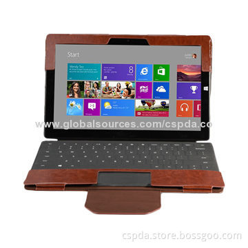 Fast Shipment Brown Book Folio Tablet PC Keyboard Case Design for Microsoft Surface Pro 3